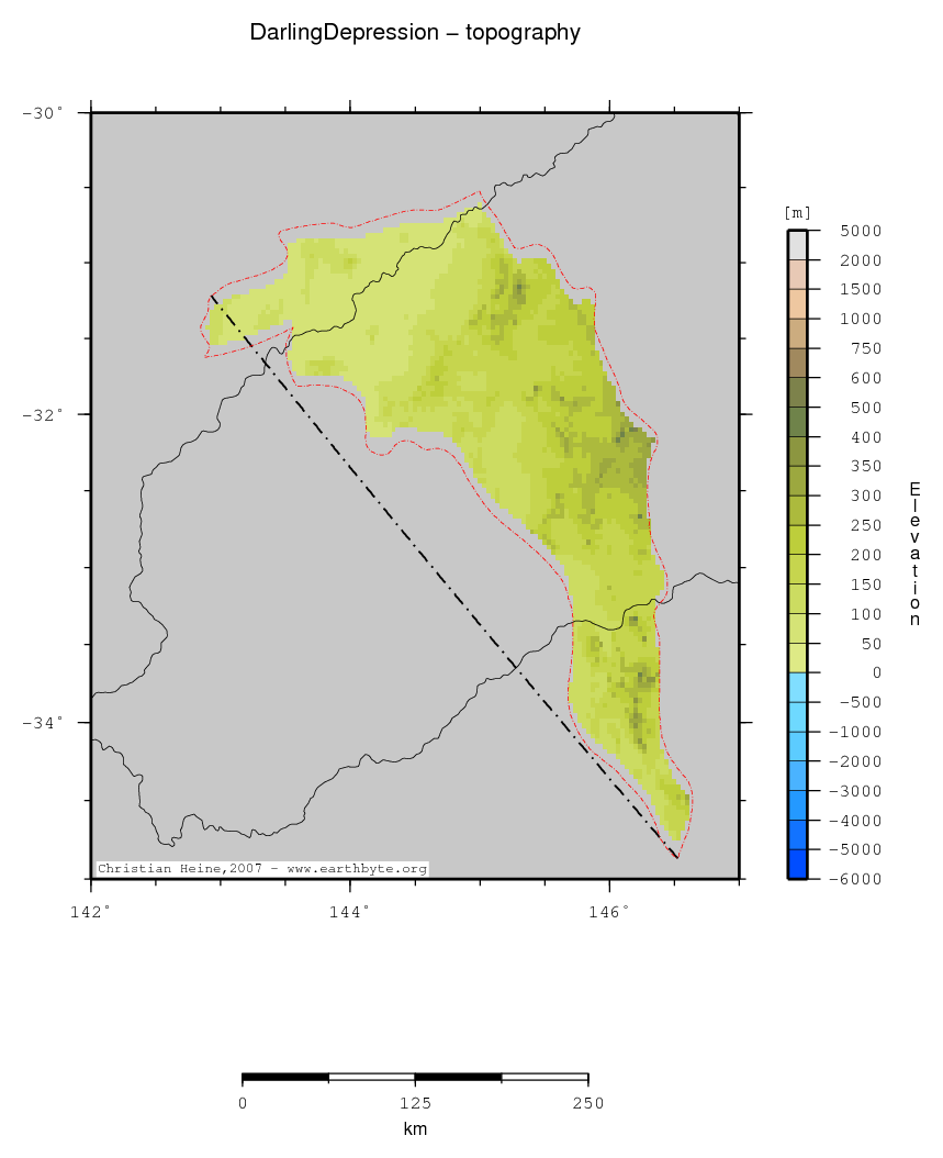 Darling Depression location map