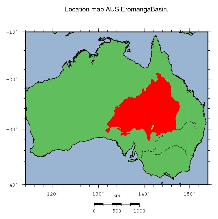 Eromanga Basin location map