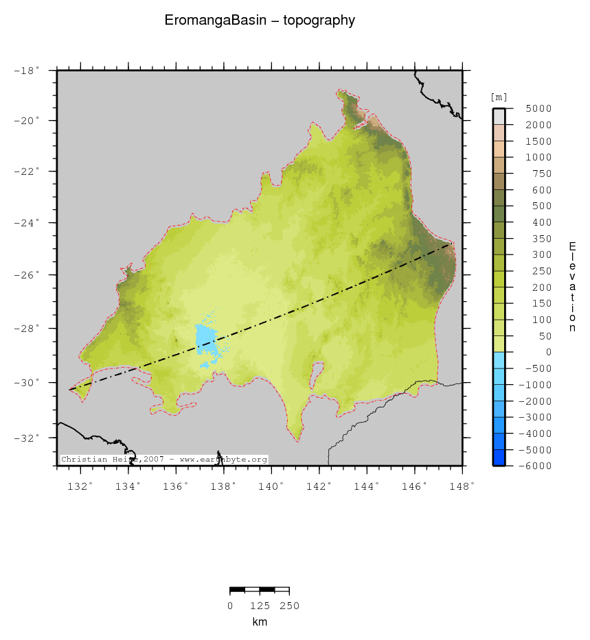 Eromanga Basin location map