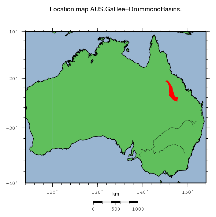 Galilee-Drummond Basins location map