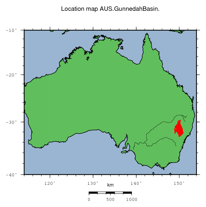 Gunnedah Basin location map