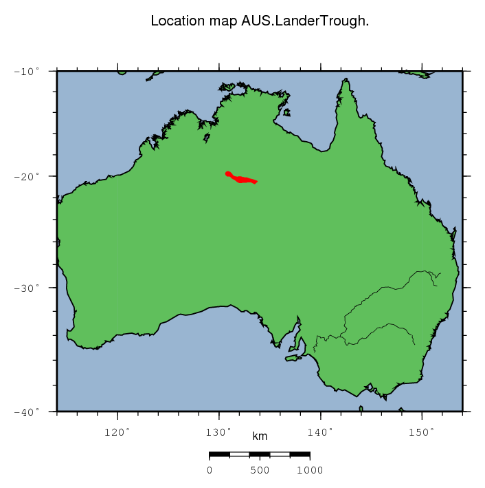 Lander Trough location map