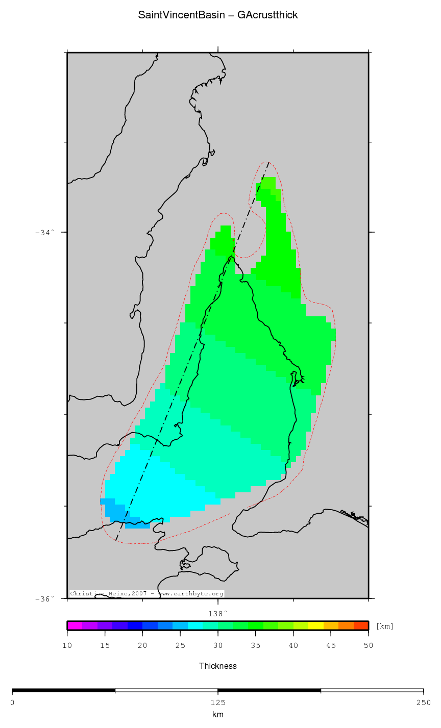 Saint Vincent Basin location map