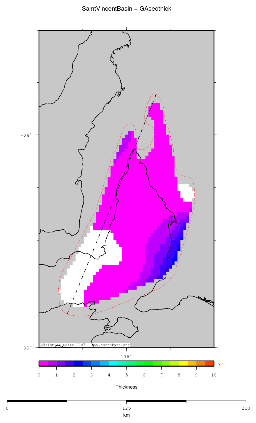 Saint Vincent Basin location map