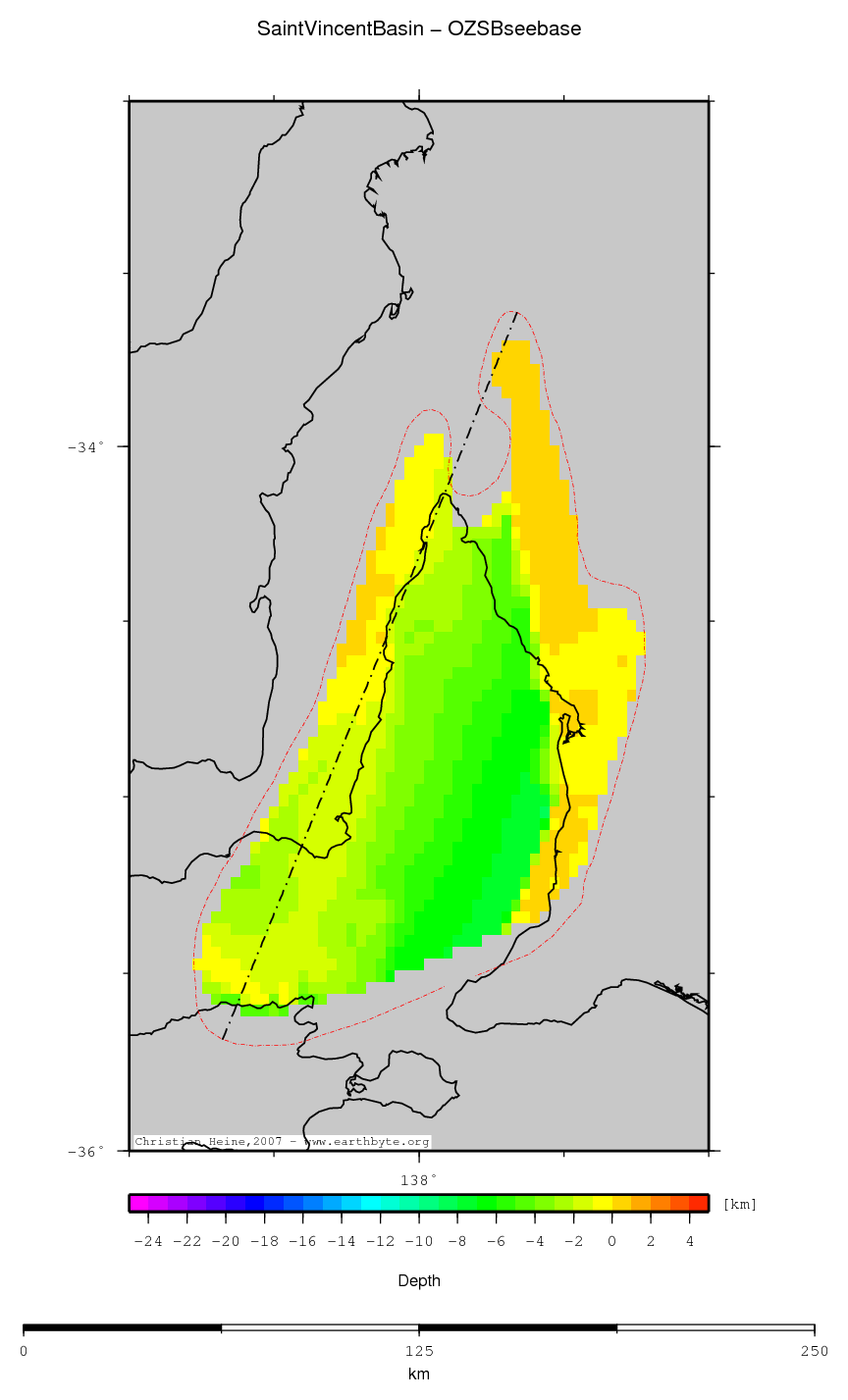 Saint Vincent Basin location map