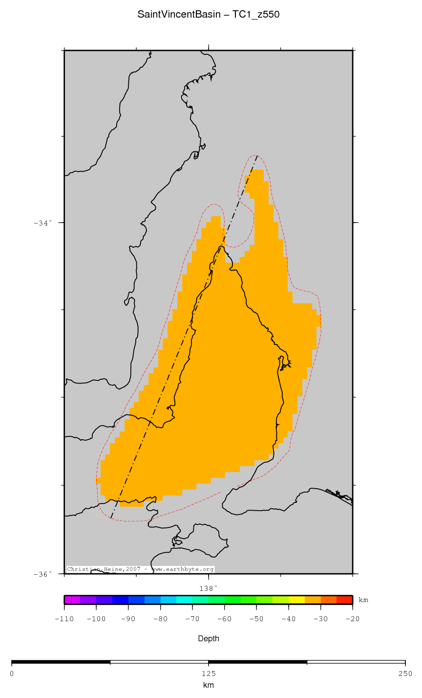 Saint Vincent Basin location map