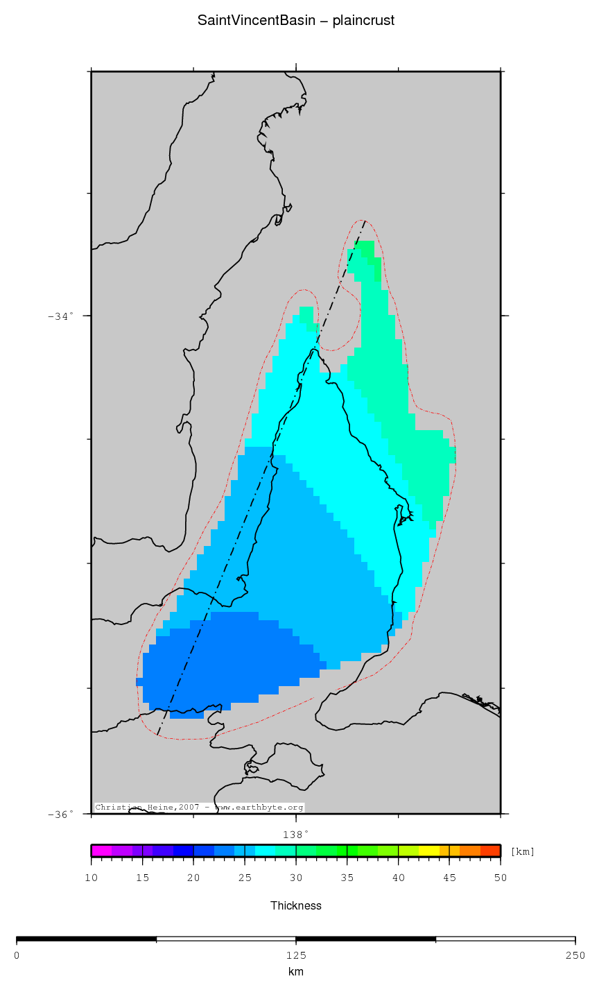 Saint Vincent Basin location map