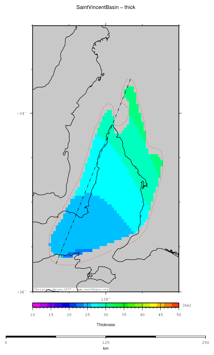 Saint Vincent Basin location map