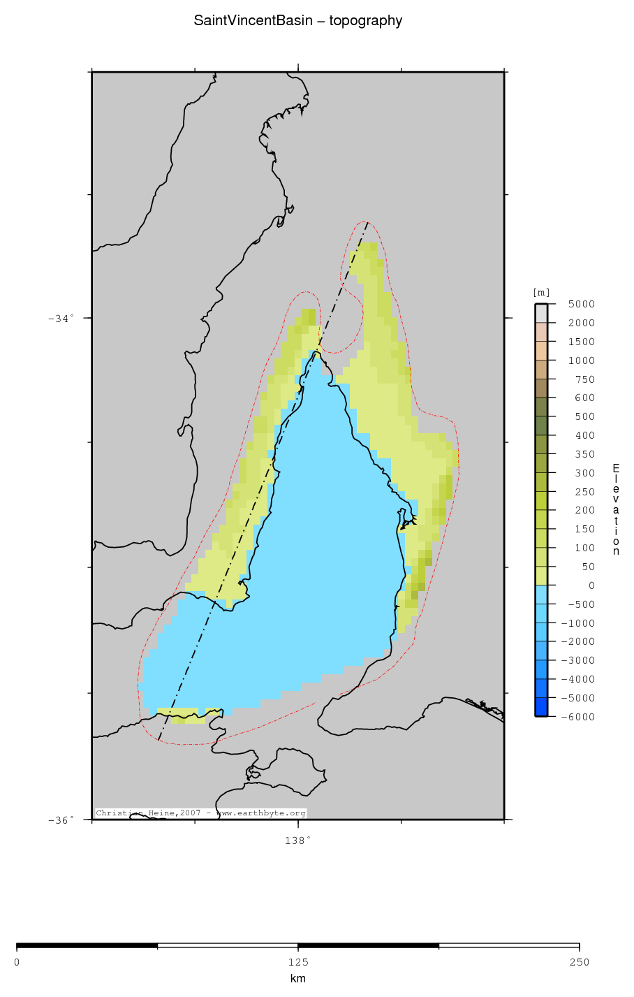 Saint Vincent Basin location map