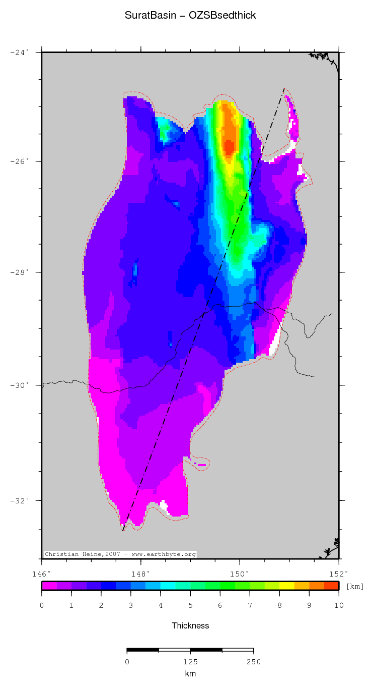 Surat Basin location map