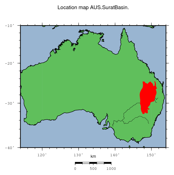 Surat Basin location map