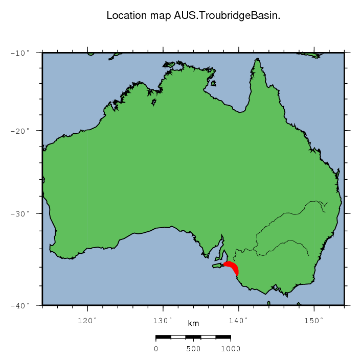 Troubridge Basin location map