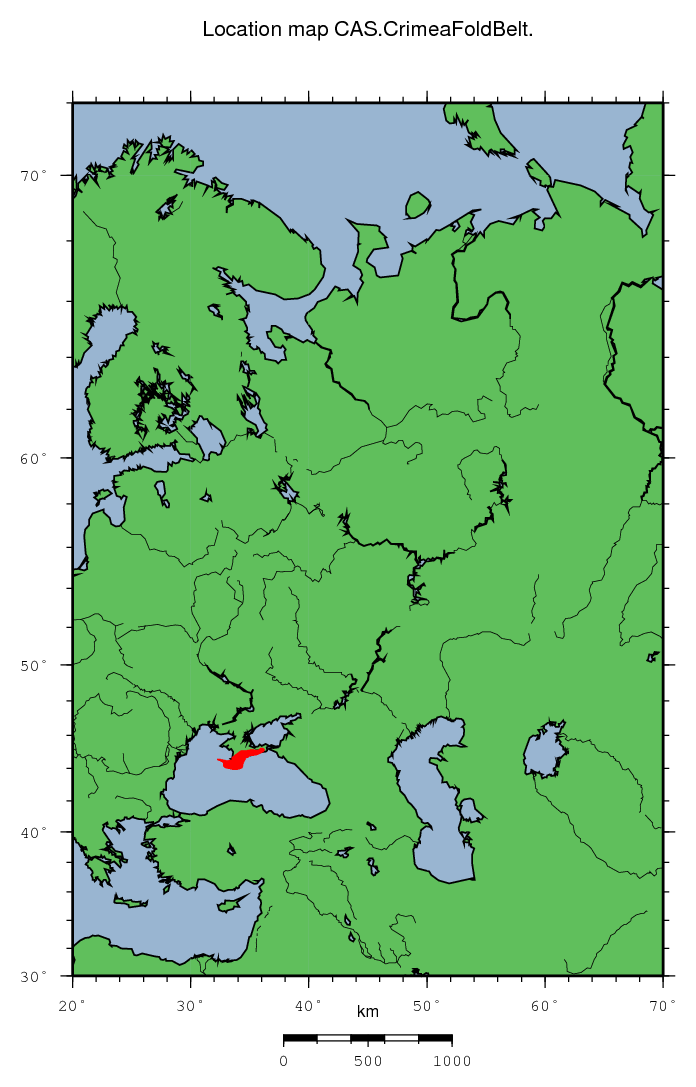 Crimea Fold Belt location map