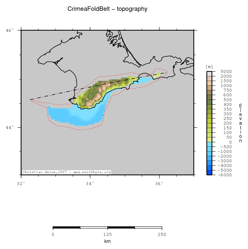 Crimea Fold Belt location map