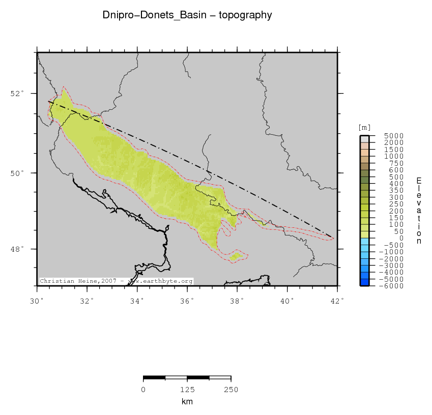 Dnipro-Donets' Basin location map