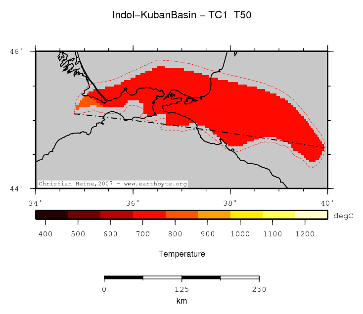 Indol-Kuban Basin location map