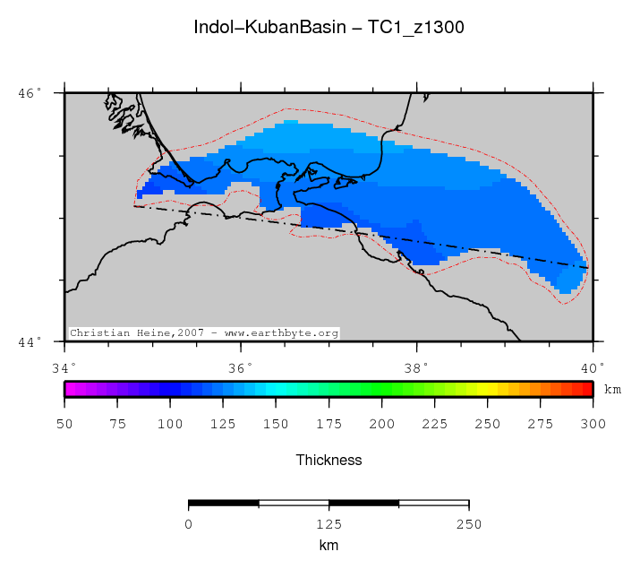 Indol-Kuban Basin location map