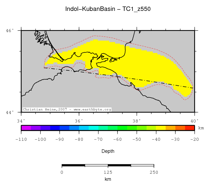 Indol-Kuban Basin location map