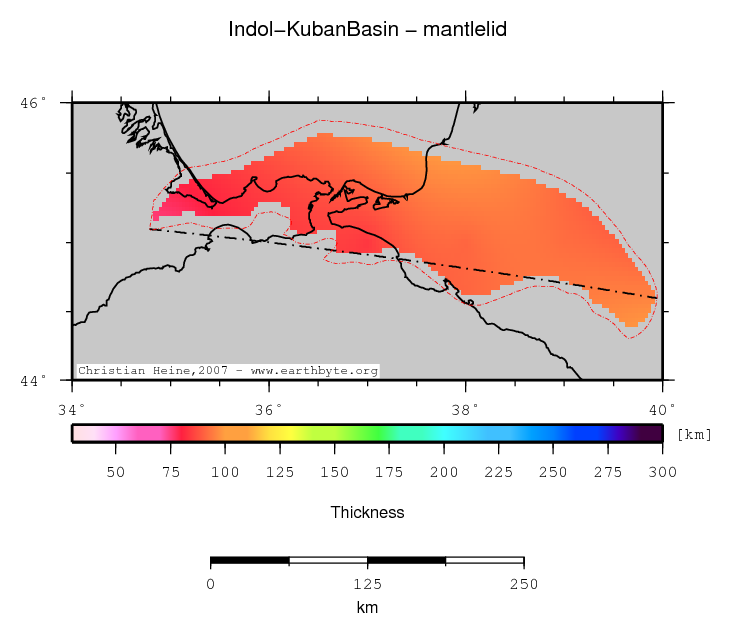 Indol-Kuban Basin location map