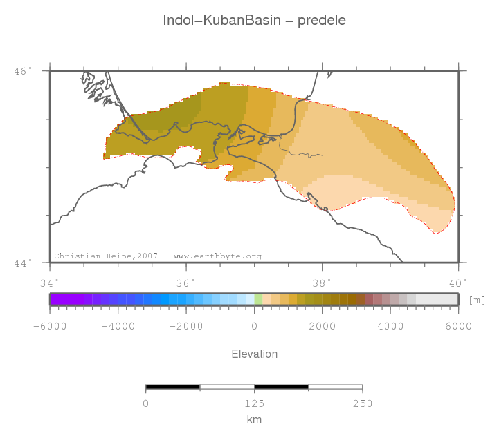 Indol-Kuban Basin location map