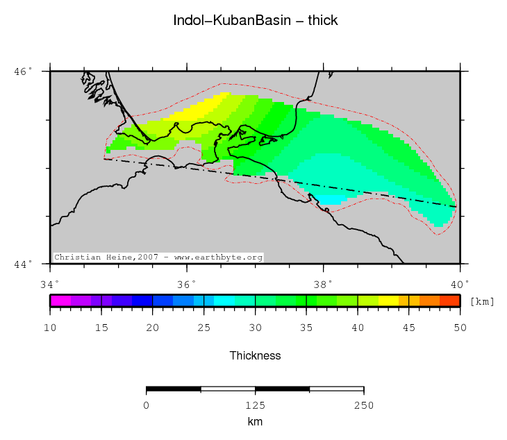 Indol-Kuban Basin location map