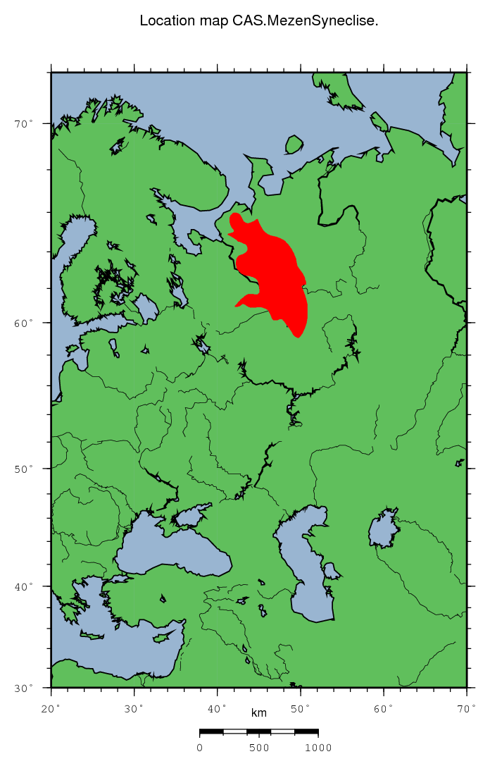 Mezen Syneclise location map