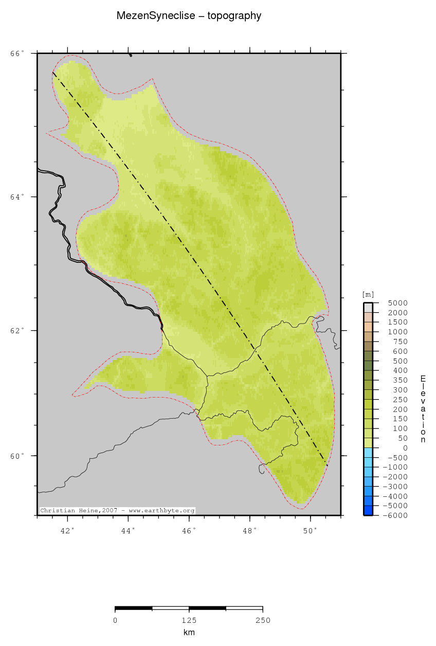 Mezen Syneclise location map