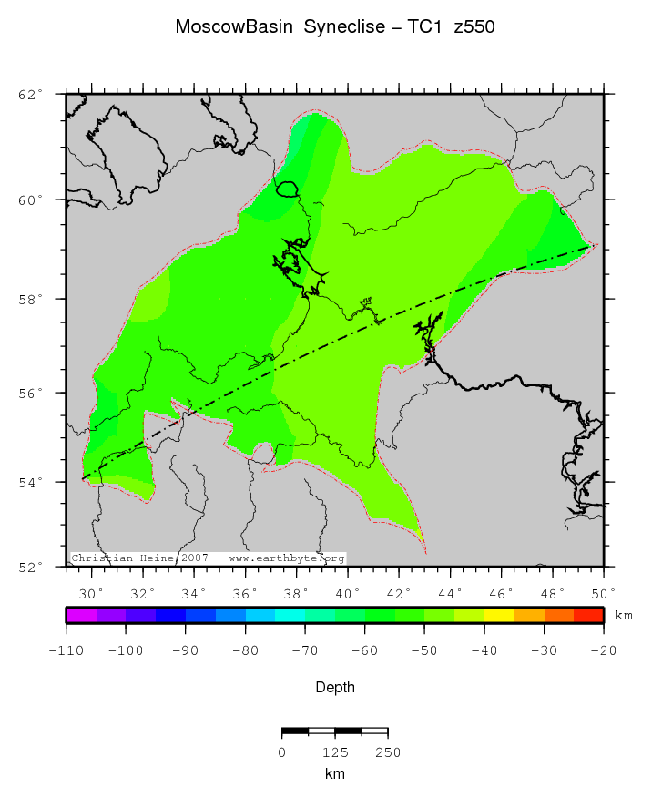 Moscow Basin (Syneclise) location map