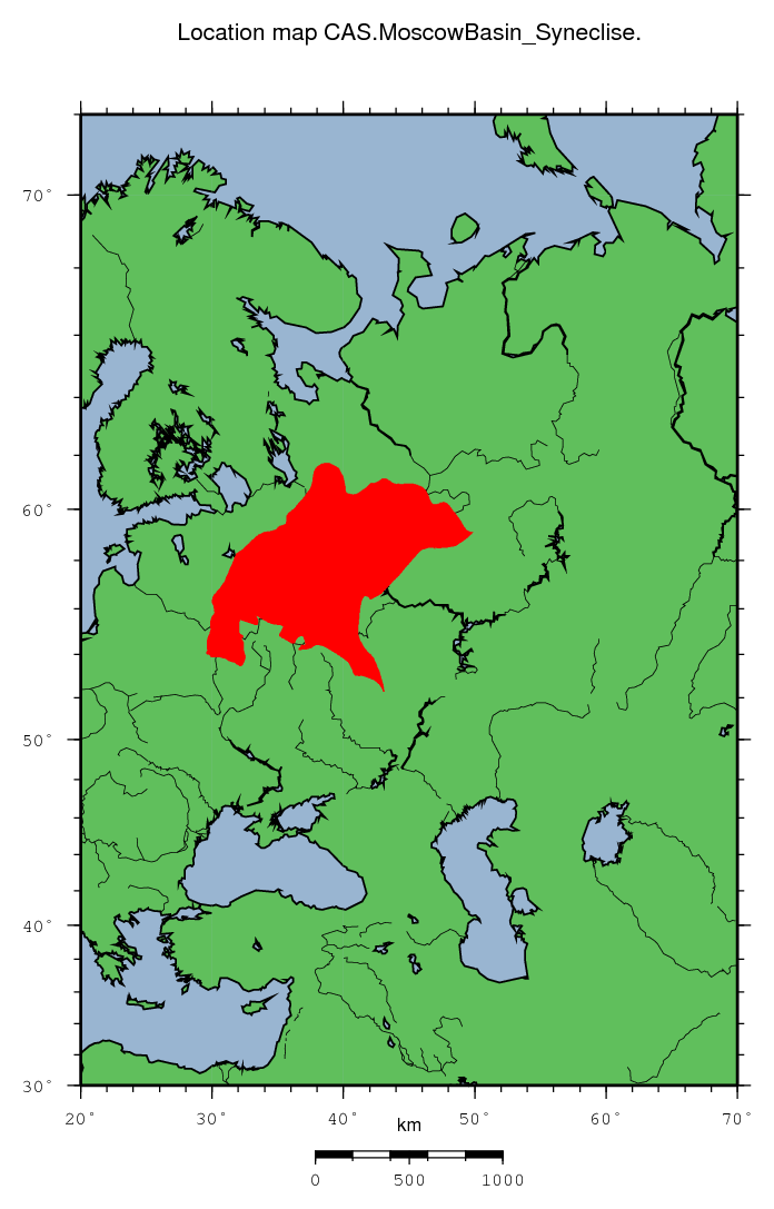 Moscow Basin (Syneclise) location map