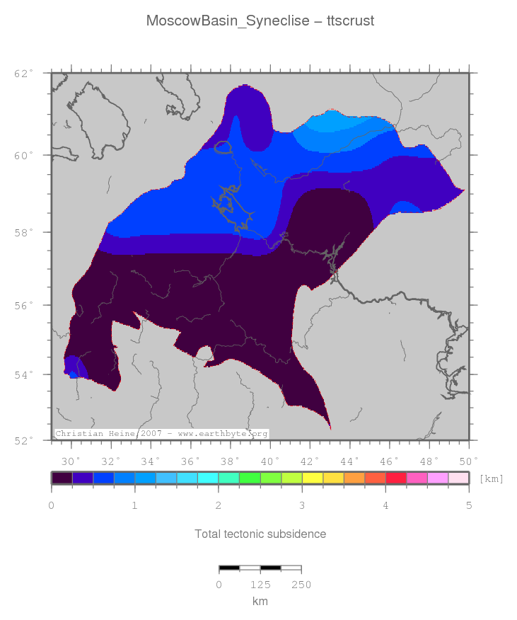 Moscow Basin (Syneclise) location map