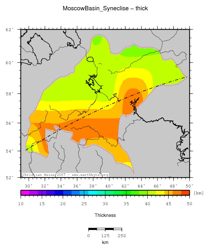 Moscow Basin (Syneclise) location map