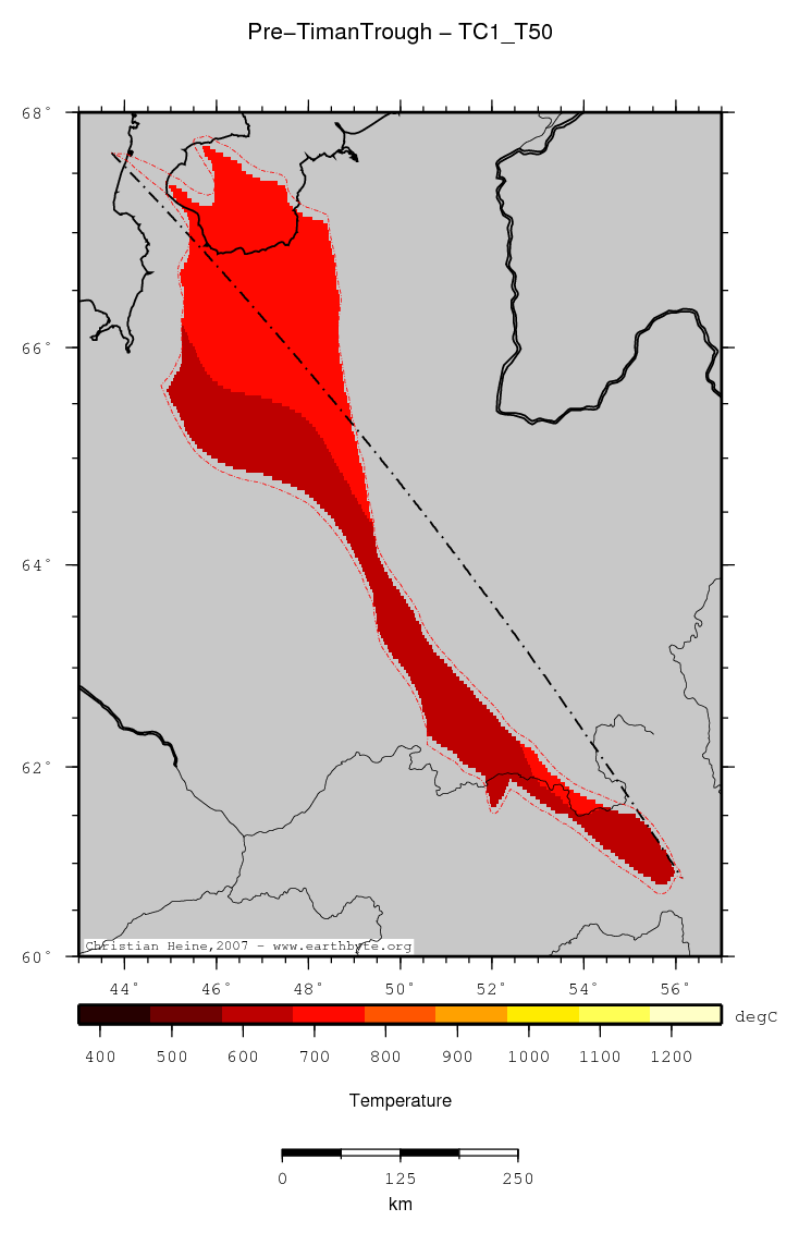 Pre-Timan Trough location map