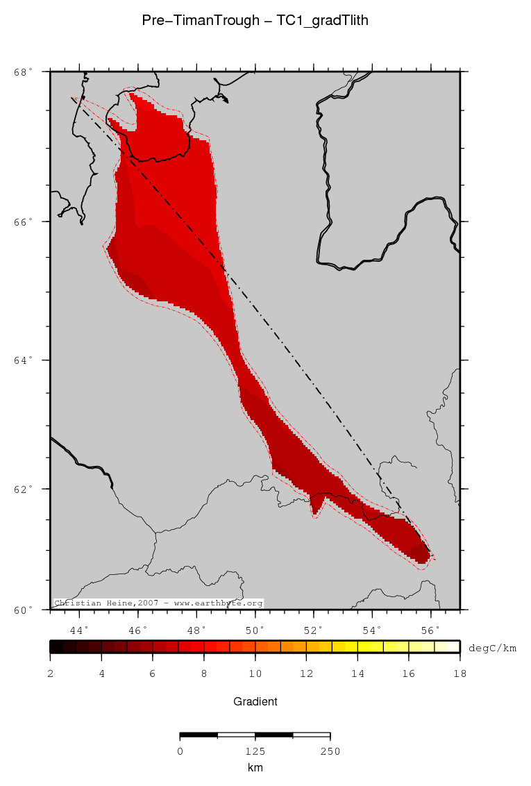 Pre-Timan Trough location map