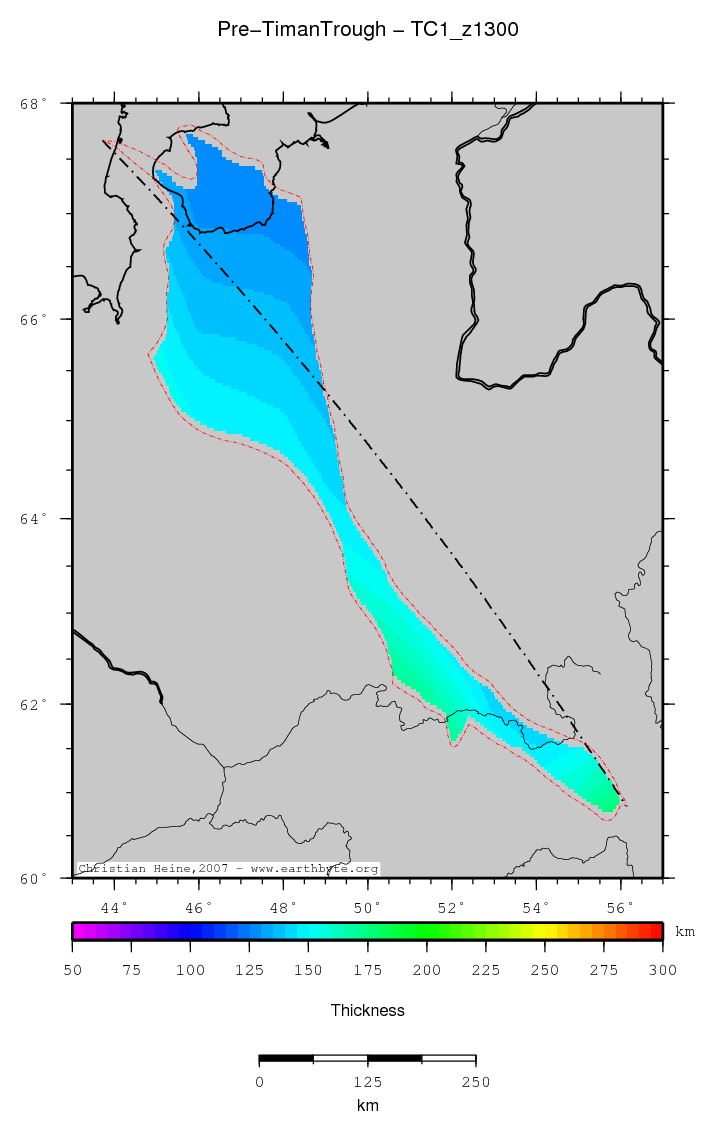 Pre-Timan Trough location map