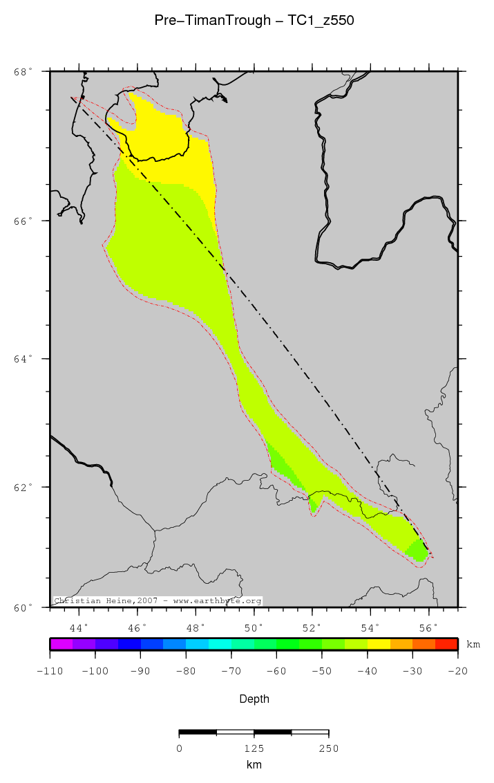 Pre-Timan Trough location map