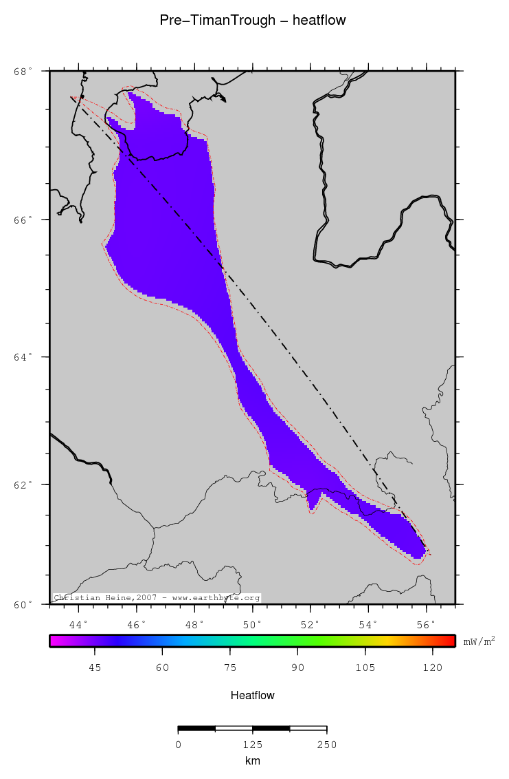 Pre-Timan Trough location map