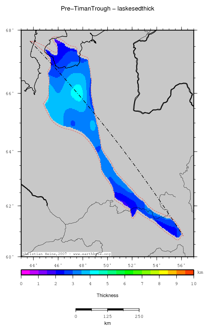 Pre-Timan Trough location map