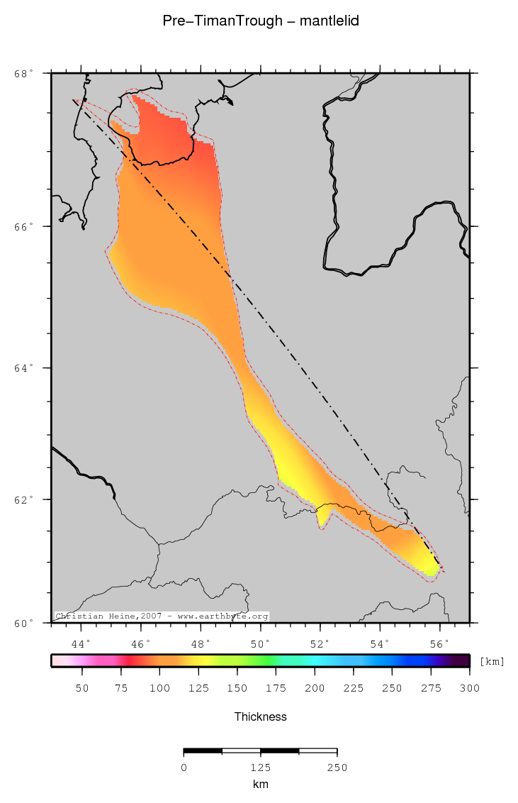 Pre-Timan Trough location map