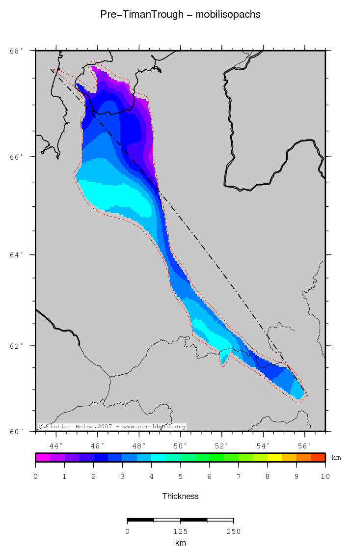 Pre-Timan Trough location map