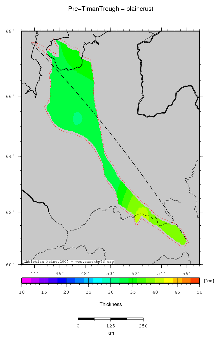 Pre-Timan Trough location map