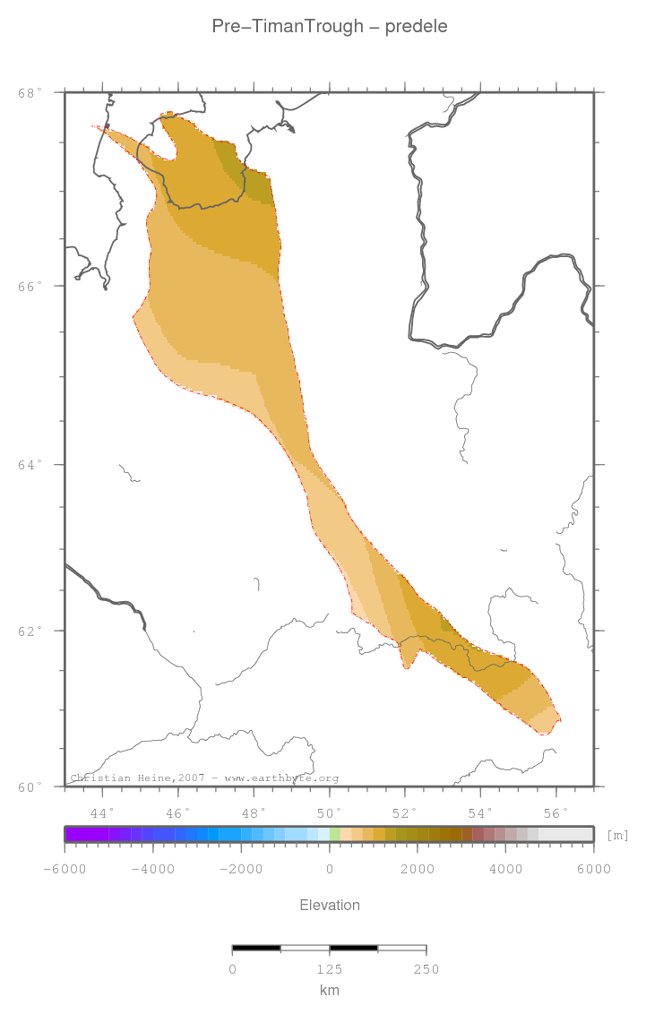 Pre-Timan Trough location map