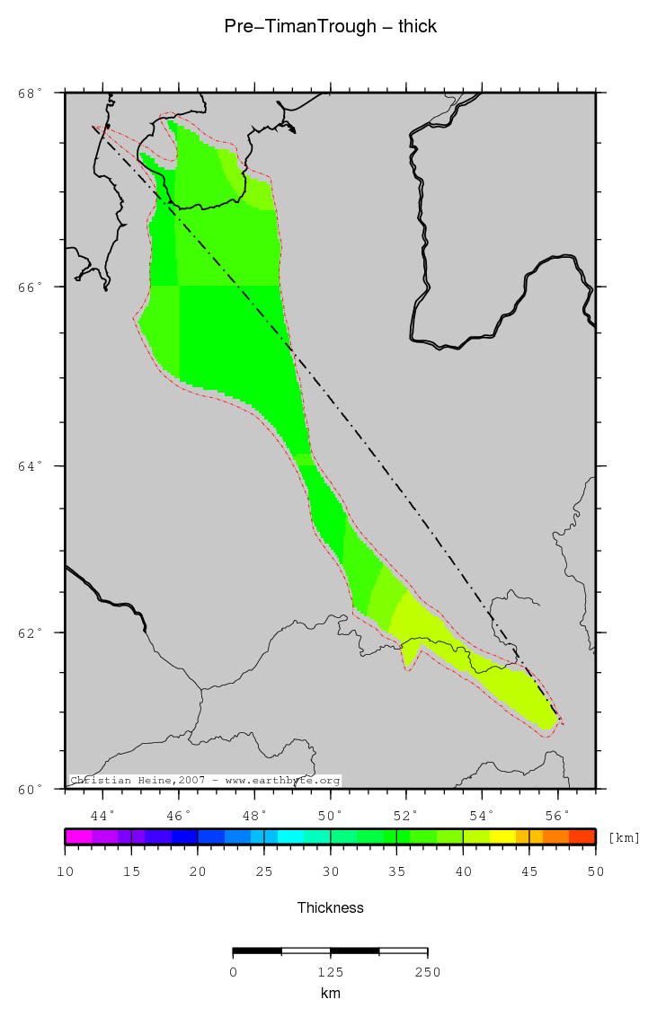 Pre-Timan Trough location map