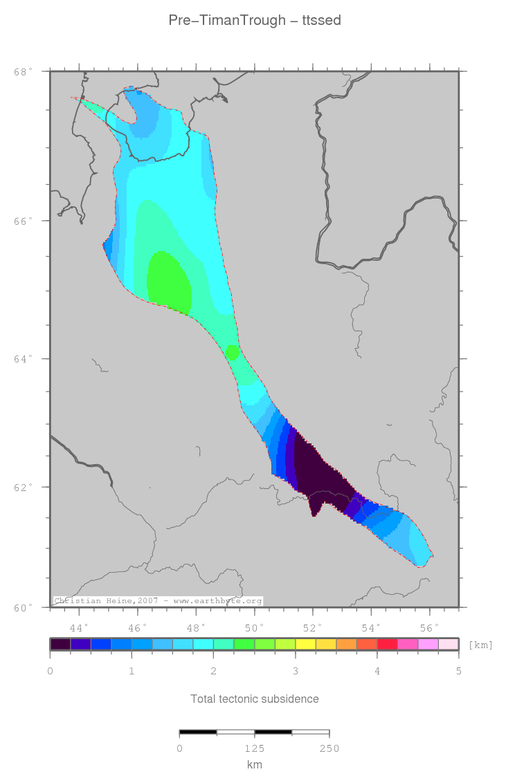 Pre-Timan Trough location map