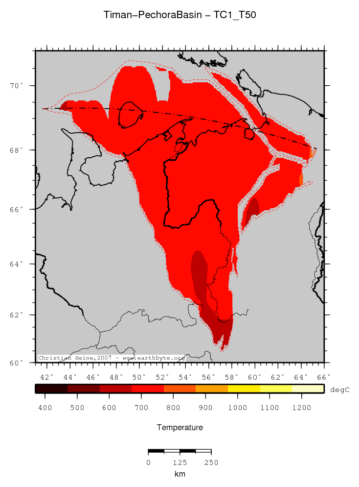 Timan-Pechora Basin location map