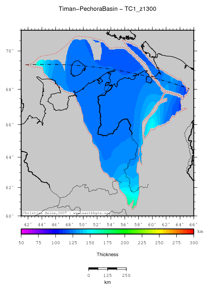 Timan-Pechora Basin location map