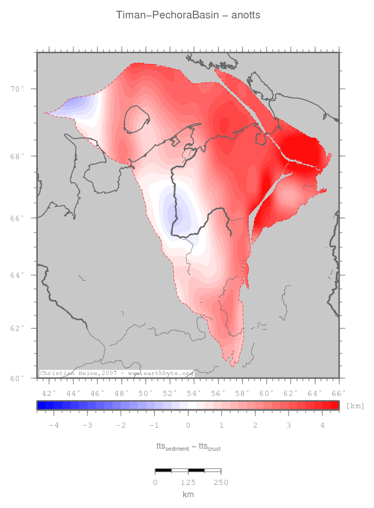 Timan-Pechora Basin location map