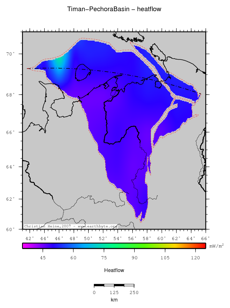 Timan-Pechora Basin location map