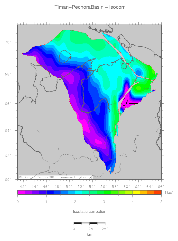 Timan-Pechora Basin location map