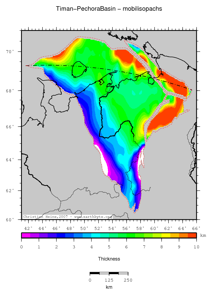 Timan-Pechora Basin location map