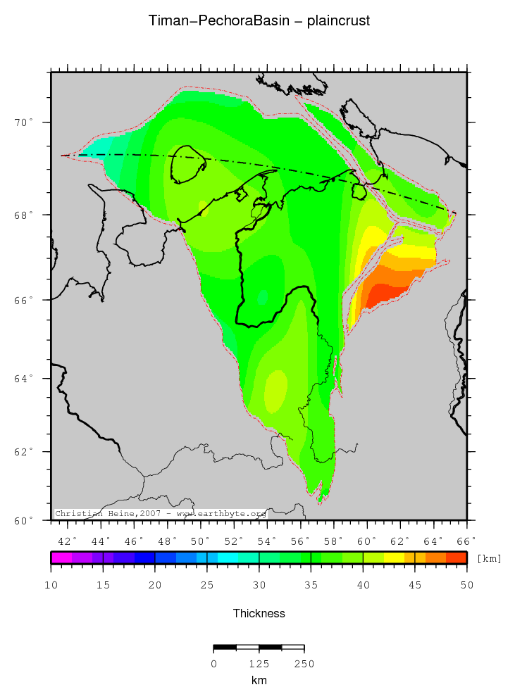 Timan-Pechora Basin location map